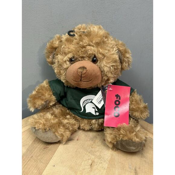 Michigan Spartans 10" Plush Teddy‎ Bear Forever FOCO Stuffed Animal Brown NEW - Picture 1 of 8